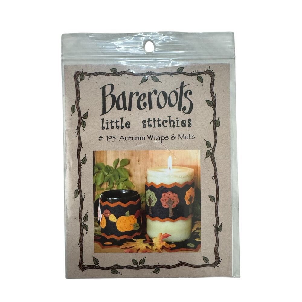 BAREROOTS Little Stitchies *NEW* Autumn Wraps & Mats Pattern 193 Pumpkin Thanks